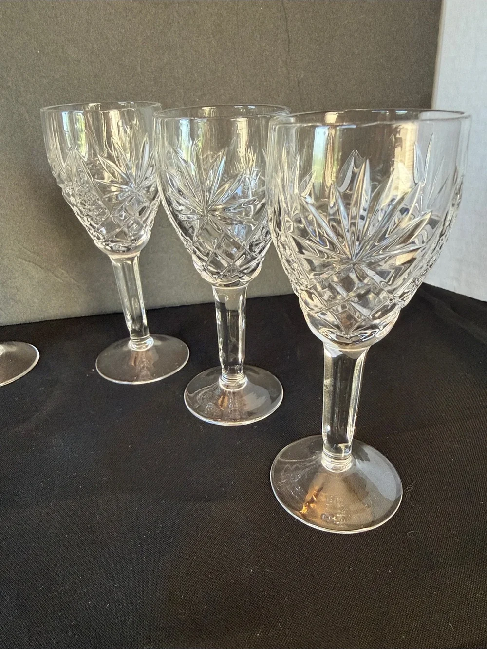 Pre 1936 St. Louis France Crystal Cordial Glasses Chantilly Pattern.